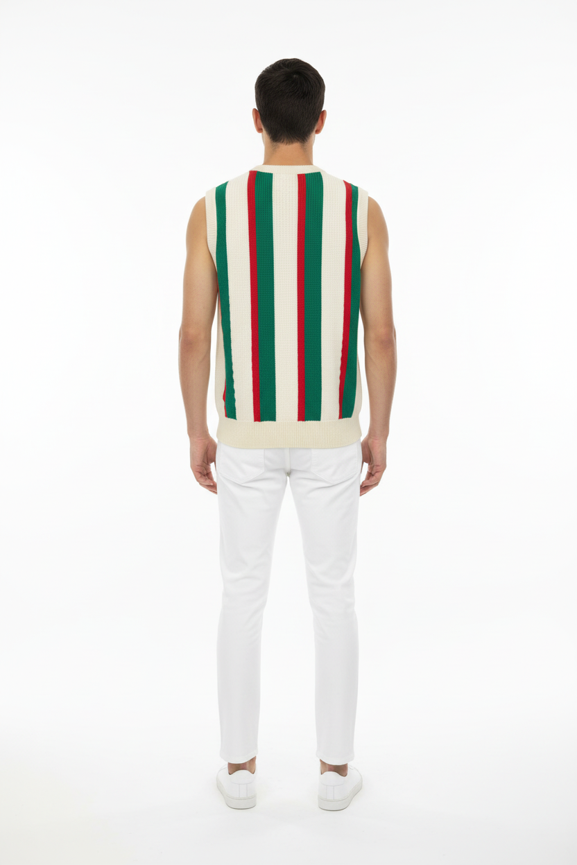 Gilet Righe Italia - Retro con Modello