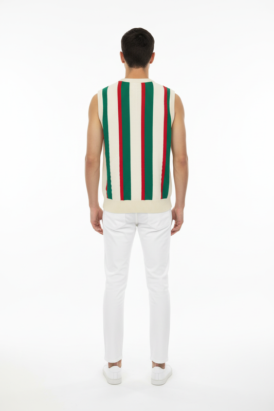 Gilet Righe Italia - Retro con Modello