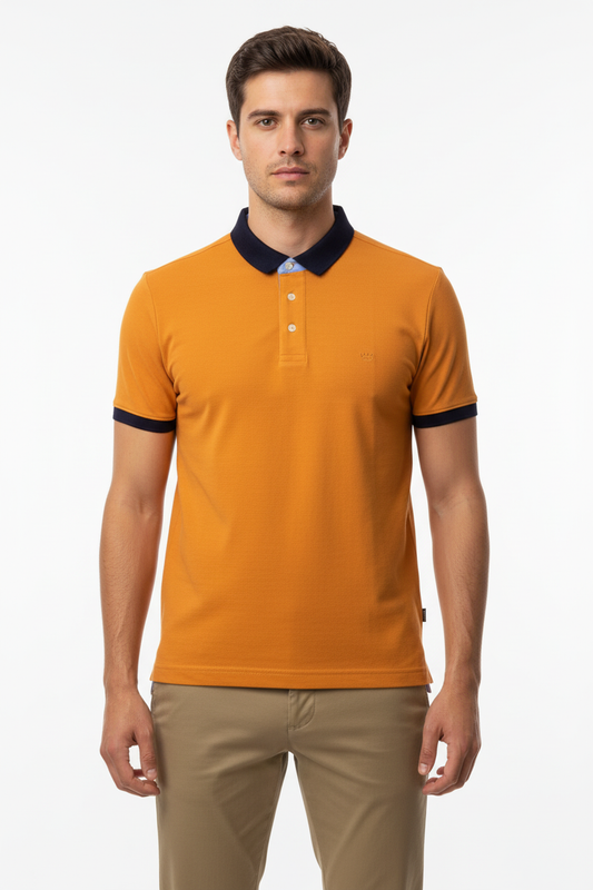Polo Arancione Désirée - Frontale con Modello
