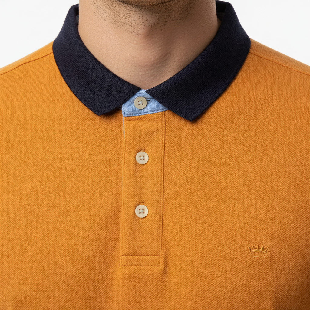 Polo Arancione - Dettaglio Colletto