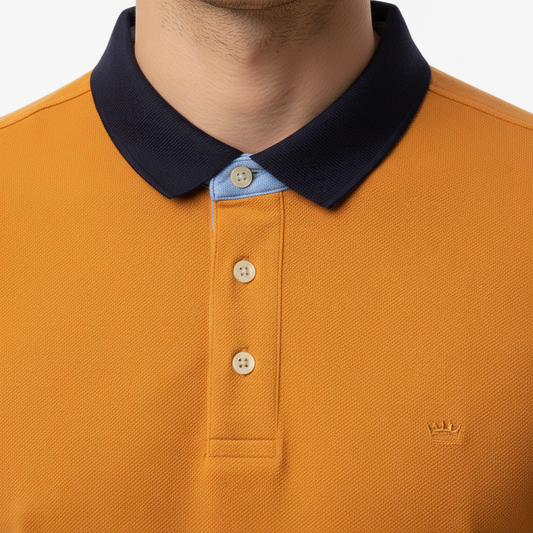 Polo Arancione - Dettaglio Colletto