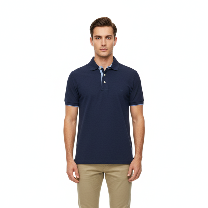 Polo Blu Navy Désirée - Frontale con Modello