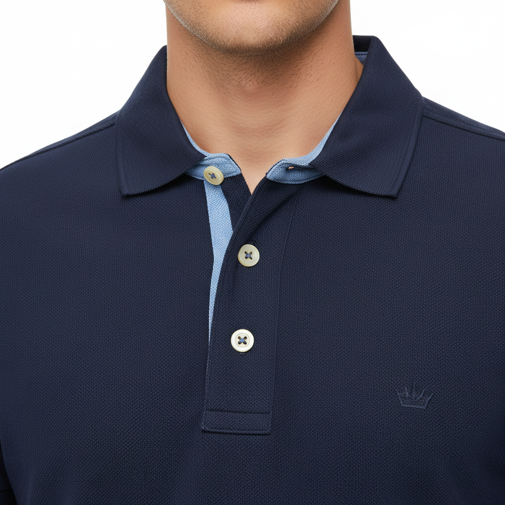 Polo Blu Navy - Dettaglio Colletto