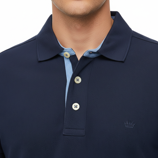 Polo Blu Navy - Dettaglio Colletto