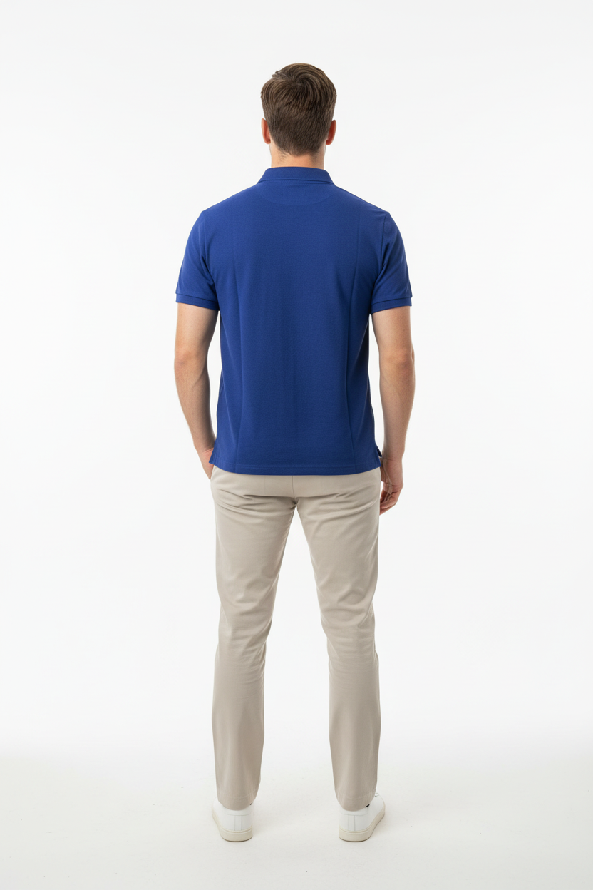 Polo Blu Royal Désirée - Retro con Modello