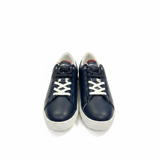 Vista frontale sneaker navy